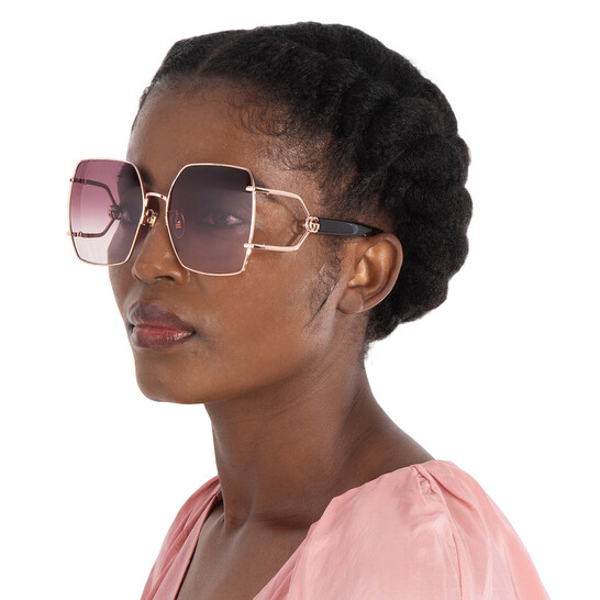 Gucci Burgundy Gradient Butterfly Ladies Sunglasses GG1564SA  display picture 1