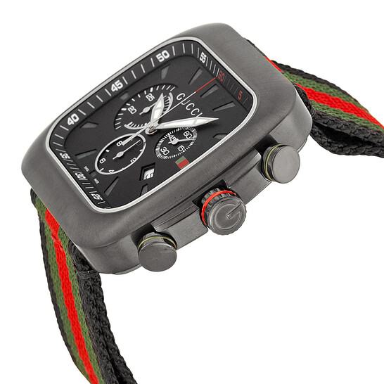 Gucci Coupe Chronograph Black Dial Nylon Strap Men's Watch