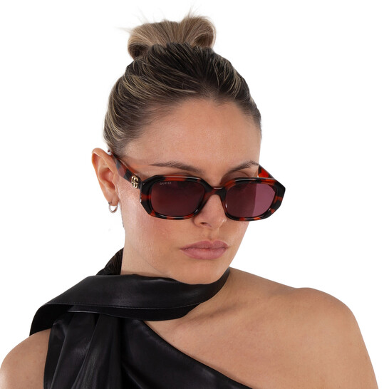 Gucci Dark Violet Geometric Ladies Sunglasses GG1535S 005 54