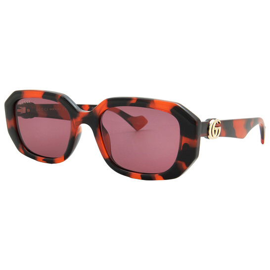 Gucci Dark Violet Geometric Ladies Sunglasses GG1535S 005 54