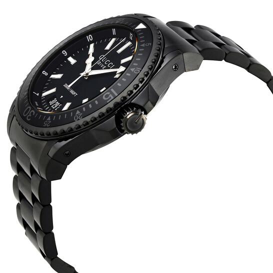 Gucci Dive Black Dial Stainless Steel Men's Watch YA136205