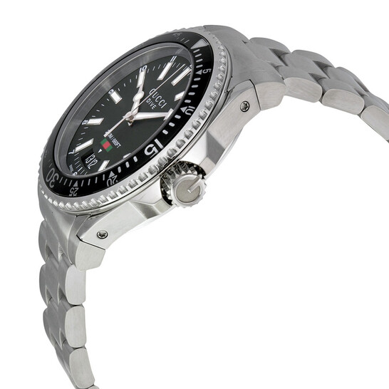 GUCCI グッチ ダイブ（DIVE） YA136301 Gucci Dive Black Dial Stainless Steel Men's Watch YA136301A