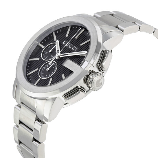 Gucci G-Chrono Black Dial Stainless Steel Men's Watch