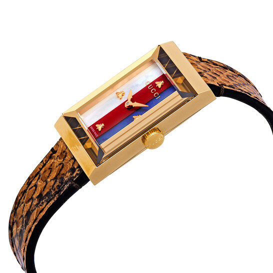 Gucci G-Frame Mother of Pearl Dial Ladies Watch YA147402
