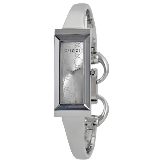 Gucci G Frame Silver Dial Stainless Steel Ladies Watch YA127511
