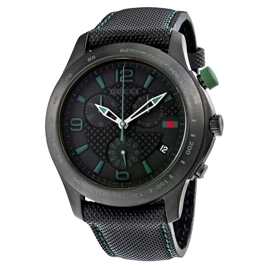 ｇ⭐︎ Gucci G-Timeless Chronograph Black Dial Men's Watch YA126225