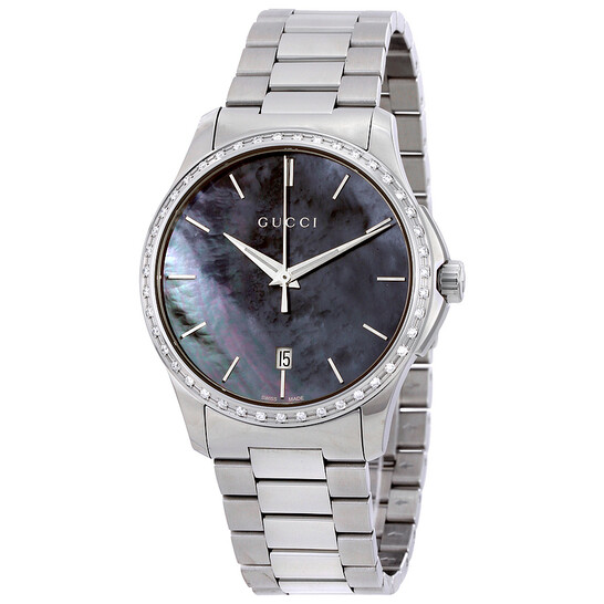 Gucci G-Timeless Black Mother of Pearl Diamond Unisex Watch