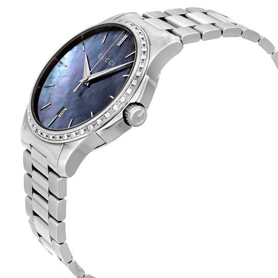 Gucci G-Timeless Black Mother of Pearl Diamond Unisex Watch