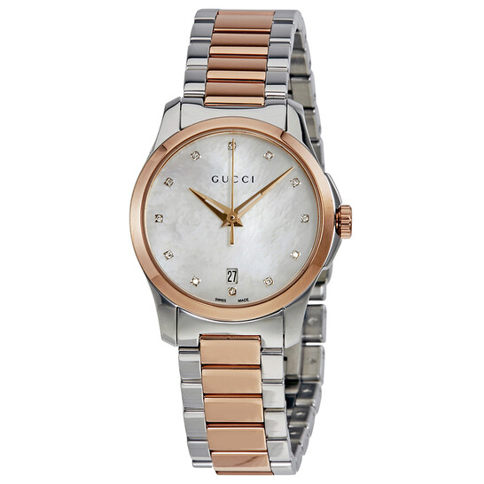 GUCCIグッチ クオーツ レディース 腕時計 文字盤 Gucci G-Timeless Diamond Mother of Pearl Dial Ladies Watch