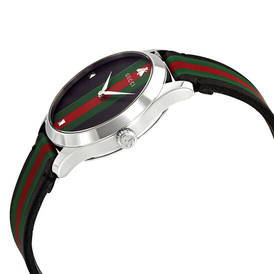 Gucci G-Timeless Tri-Color Dial Leather Men's Watch YA1264079
