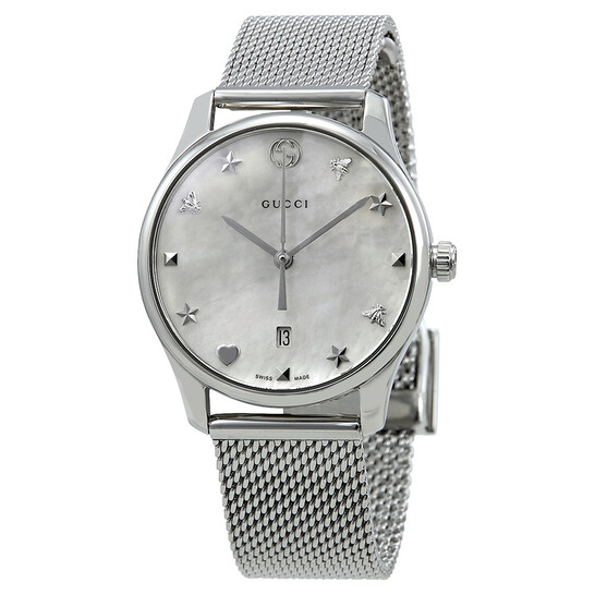 Gucci G-Timeless Mother of Pearl Dial Ladies Watch YA126583
