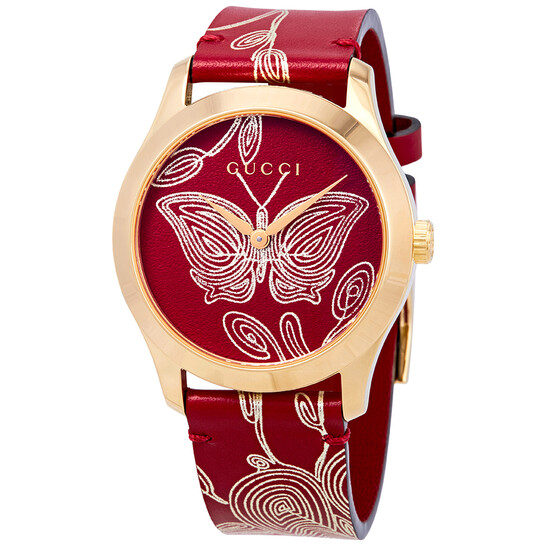 Gucci G-Timeless Red Dial Red Leather Watch YA1264054 731903444294