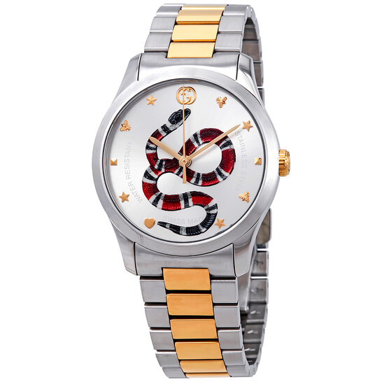 Gucci G-Timeless Silver with Snake Motiif Dial Watch YA1264075
