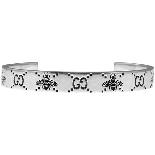 ブレスレット GUCCI signature bracelet in silver with bee Gucci Sterling Silver 9mm Signature Bee Cuff Bracelet