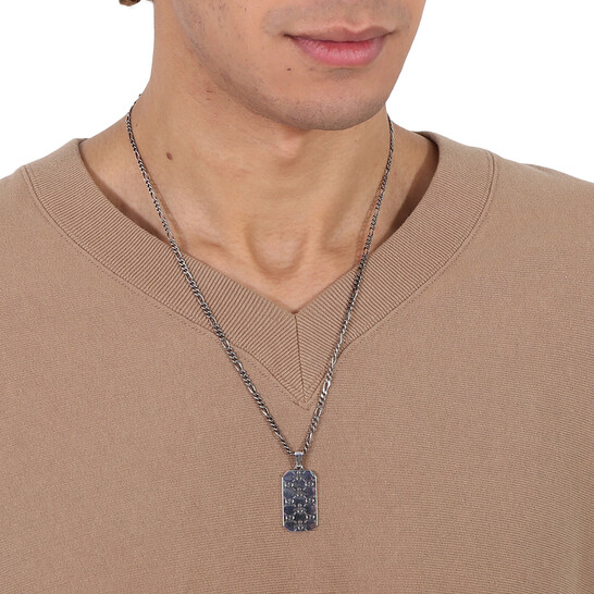Gucci【☆ GG & Bee Silver Engraved Pendant Necklace】 Gucci GG & Bee Sterling Silver Engraved Pendant Necklace