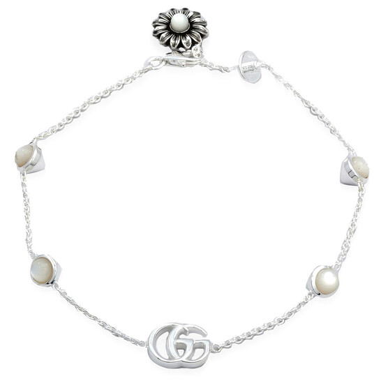 Gucci GG Marmont Mother of Pearl Sterling Silver Bracelet