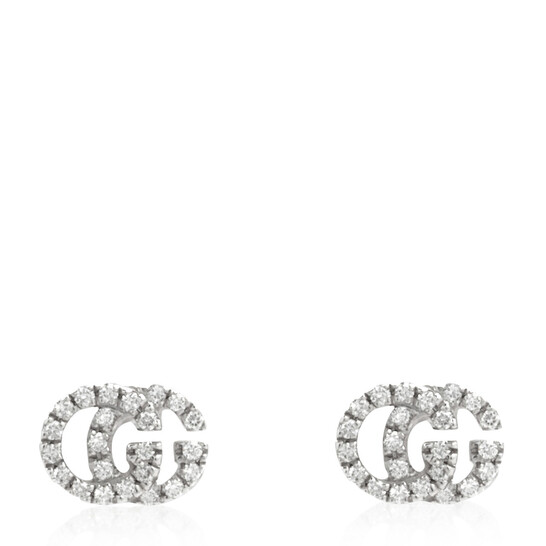 GUCCI GGロゴデザイン 耳あて ホワイト Gucci White/Silver Crystal GG Logo Sunglasses 2807/S