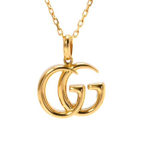 Gucci GG Running Yellow Gold Small Double G Pendant Necklace