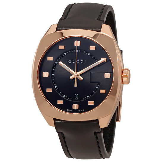 Gucci GG2570 Black Dial Rose Gold-tone Men display picture 3