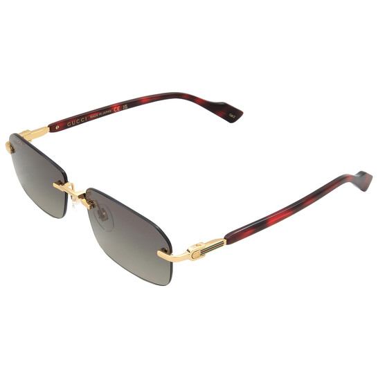 Gucci Gold/Havana Rectangular Men's Sunglasses GG1221S 006