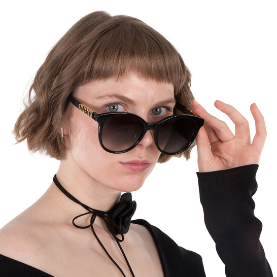 Gucci Gradient Grey Oval Ladies Sunglasses GG1191SK 001 56