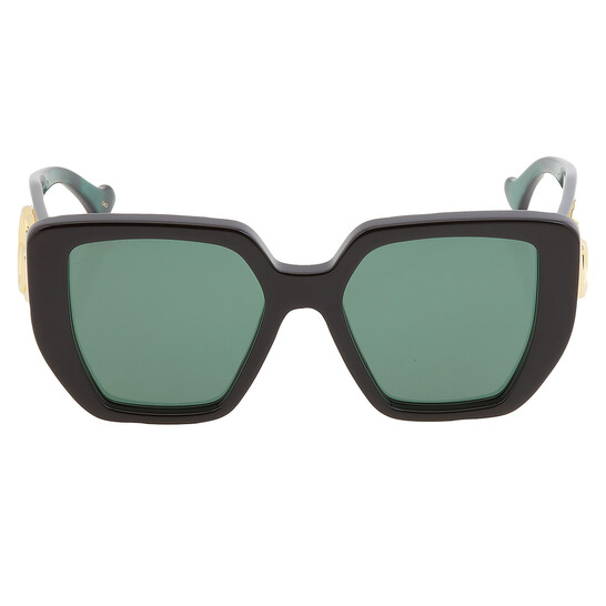 Gucci Green Geometric Ladies Sunglasses GG0956S 001 54