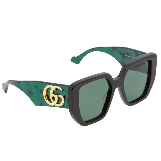 GUCCI オハサイスフレムサンクラス GG0956S 001BLACKGREENGREEN Gucci GG0956S oversized black and green sunglasses with maxi