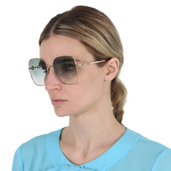 Gucci Green Square Ladies Sunglasses GG0879S 003 61  display picture 1