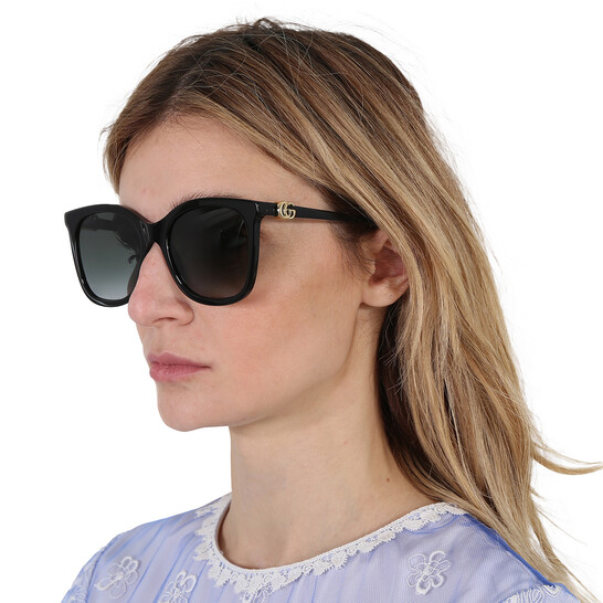 サングラス GUCCI Woman Sunglasses Black GG1071S 001 GUCCI GG1071S 001 Black Cat Eye 55 mm Women's Sunglasses | eBay