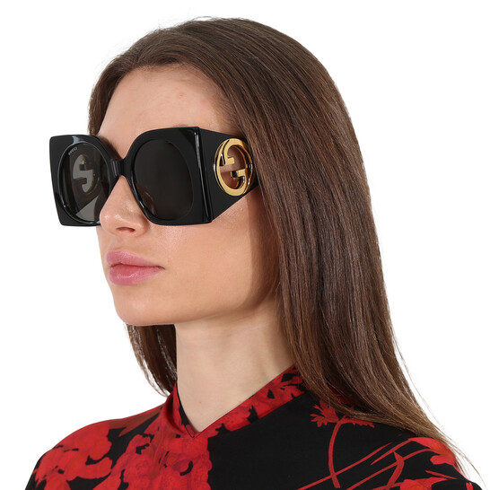 Gucci Grey Butterfly Ladies Sunglasses GG1254S 001 55  display picture 3