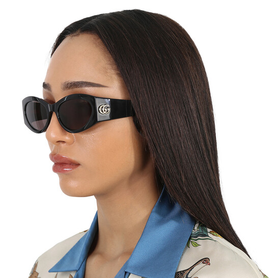 ● GUCCI ● サングラス Cat Eye Black / Grey / 54mm Gucci Minimal GG 54MM Cat-Eye Sunglasses | Saks Fifth Avenue
