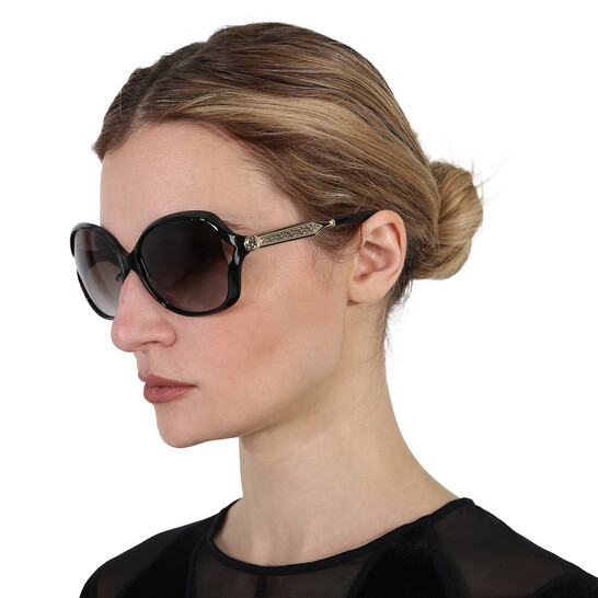 Gucci Grey Gradient Butterfly Ladies Sunglasses GG0076S 002 