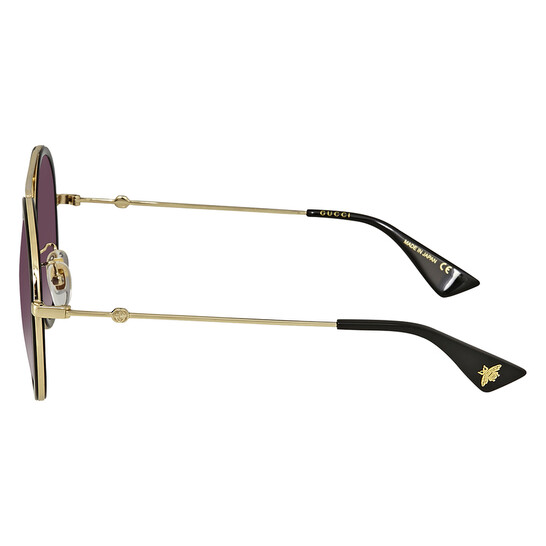 Gucci Grey Gradient Round Ladies Sunglasses GG0061S 001 56