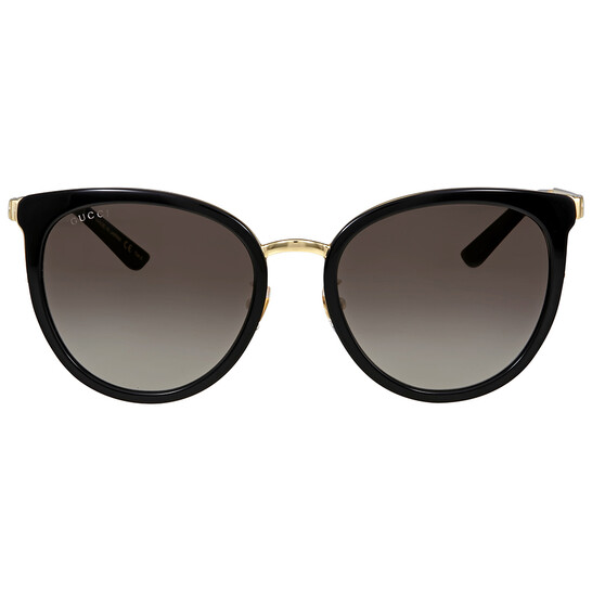 Gucci Grey Gradient Round Ladies Sunglasses GG0077SK 001 56