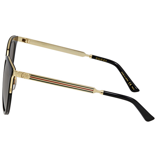Gucci Grey Gradient Round Ladies Sunglasses GG0077SK 001 56