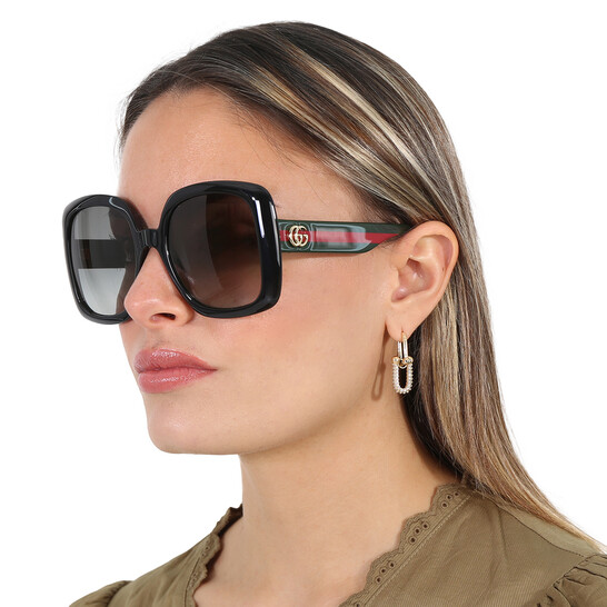 Gucci Grey Gradient Square Ladies Sunglasses GG0713S 006 55  display picture 2