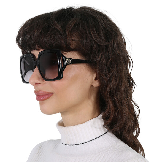 Gucci Grey Gradient Square Ladies Sunglasses GG0876SA 001 59  display picture 3