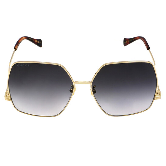 Gucci Grey Hexagonal Ladies Sunglasses GG1005S 002 61 