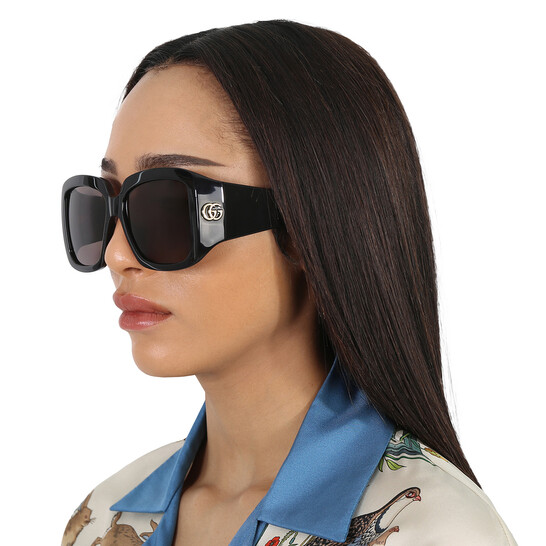 Gucci Grey Ladies Square Sunglasses GG1402S 001 55