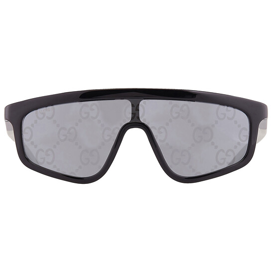 GUCCI シルトフレムサンクラス GG1736S 001 New GUCCI GG1736S 001 Shiny Solid Black/Grey 99-1-145