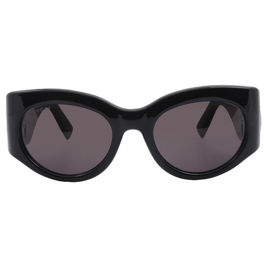Gucci GG1544S 001 BRAND NEW Sunglasses Black Grey Unisex Oval Gucci Grey Oval Ladies Sunglasses GG1544S 001 53  main image 2