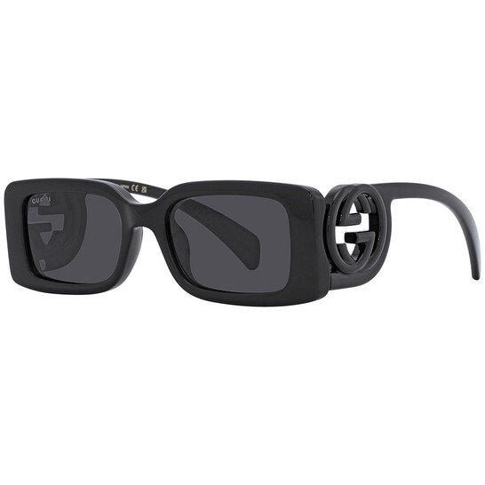 小物 GUCCI sunglasses stone silver black Gucci - Rectangular Sunglasses with Crystals - Black - Gucci