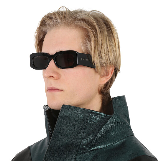 Gucci Grey Rectangular Men's Sunglasses GG1426S 001 54