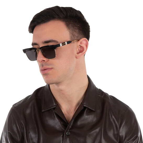 Gucci GG0603S Sunglasses Gucci GG0603S M (56 - 16) with Grey lenses and Black frame  main image 2