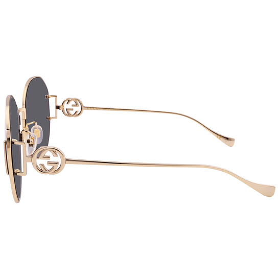Gucci Grey Round Ladies Sunglasses GG1206SA 002 63  display picture 2