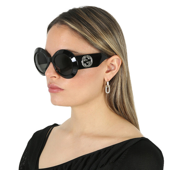 Gucci Grey Round Ladies Sunglasses GG1647S 007 54