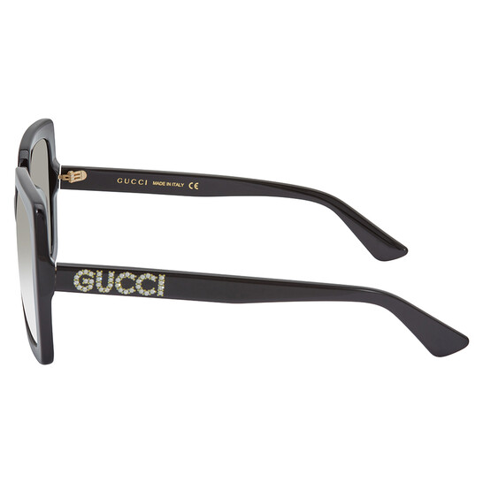 Gucci Grey Square Ladies Sunglasses GG0418S 001 54 889652171739