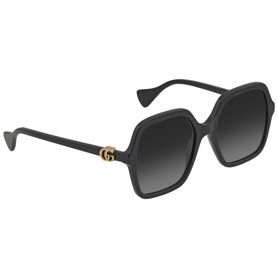 Gucci GG1072S 001 Sunglasses Black Square Frame, Grey Gradient Lenses Gucci Grey Square Ladies Sunglasses GG1072S 001 56  main image 3
