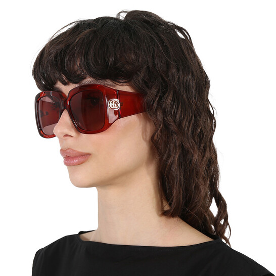Gucci Grey Square Ladies Sunglasses GG1402S 003 55  display picture 1