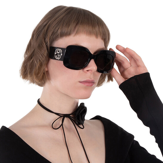 Gucci Grey Square Ladies Sunglasses GG1695S 001 51 889652499512